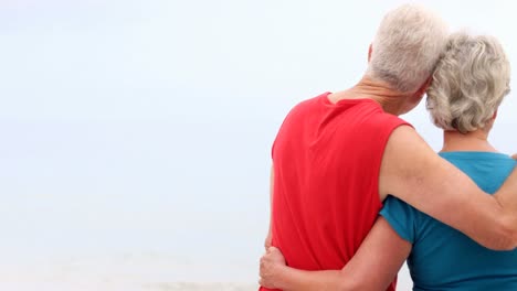 Old-couple-hugging-facing-the-sea