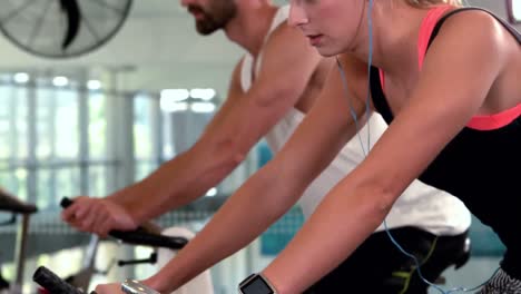 Fit-athlete-doing-bike-exercises-