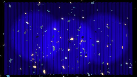 Animation-of-confetti-falling-over-stage