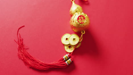 Video-of-red-chinese-decoration-on-red-background