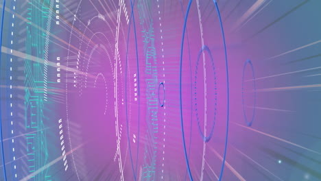 Animation-of-scope-scanning-over-light-trails-on-purple-background