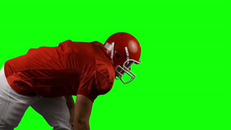 American-football-player-on-green-screen