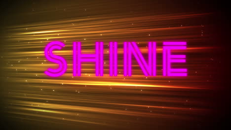 Animation-of-shine-text-and-yellow-lines-on-black-background