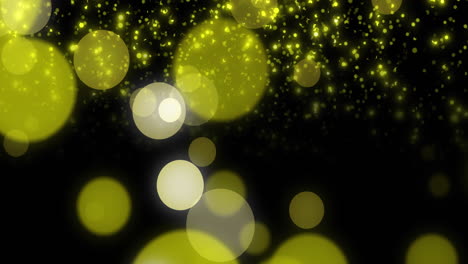 Animation-of-flashing-yellow-lights-on-black-background