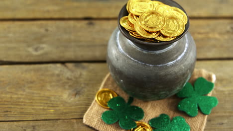 Leprechauns-pot-of-gold-on-table-for-st-patricks