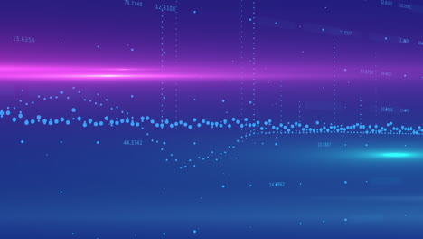 Animation-Der-Datenverarbeitung-Und-Lichtpunkte-Auf-Blauem-Hintergrund