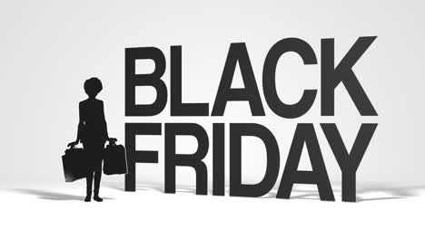 Woman-with-shopping-bags-dancing-beside-Black-Friday-sale-sign