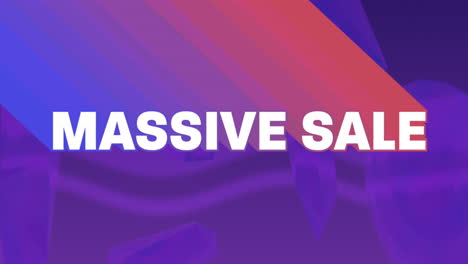Animation-of-massive-sale-text-in-white-letters-over-pink-and-purple-background