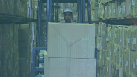 A-forklift-driver-picking-up-a-palette-of-boxes-in-a-large-warehouse