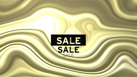 Animation-of-sale-text-over-golden-liquid-background