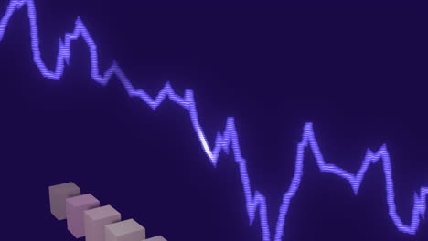 Animation-Einer-Violetten-Linie,-Statistik-Und-Finanzdatenverarbeitung-Auf-Violettem-Hintergrund