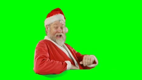 Retrato-De-Feliz-Santa-Claus-Saludando-Con-La-Mano