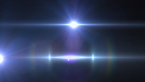 Animation-of-spotlight-with-lens-flare-and-light-beams-moving-over-dark-background
