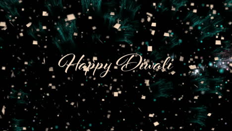 Animation-of-happy-diwali-over-fireworks-on-black-background