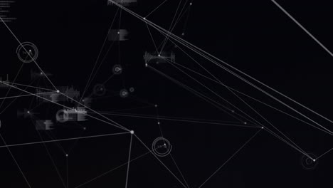 Digitale-Animation-Des-Netzwerks-Von-Verbindungen-Und-Datenverarbeitung-Vor-Schwarzem-Hintergrund