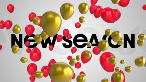 Animation-of-new-season-text-and-balloons-over-white-background