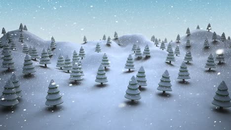 Schneebedeckte-Weihnachtsbäume-In-Einer-Verschneiten-Landschaft