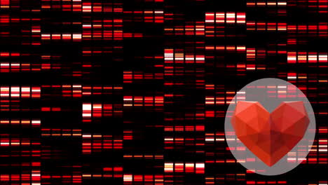 Animation-Des-Roten-Herzsymbols-über-Der-Datenverarbeitung-Roter-Rechtecke