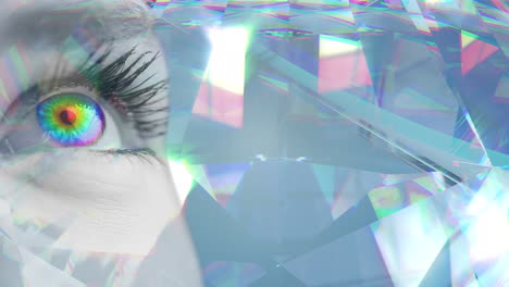 Animation-Eines-Bunten-Auges-über-Leuchtenden-Kristallen