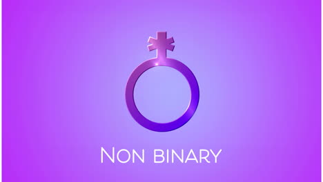 Animation-of-non-binary-symbol-and-text-on-purple-background