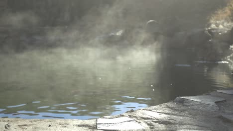Steamy-smoke-from-Idaho-hot-springs-with-fishes-moving-around