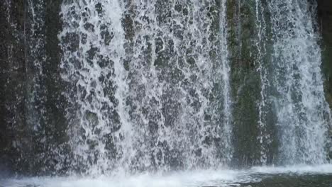 Nahaufnahme-Des-Wassers,-Das-Im-Sommer-über-Einen-Wasserfall-Tief-In-Einem-Wald-In-Milton,-Ontario,-Fließt,-In-Zeitlupe