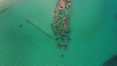 Epanomi-Shipwreck-and-the-Golden-Waves-of-a-Greek-Summer:-A-4K-Aerial