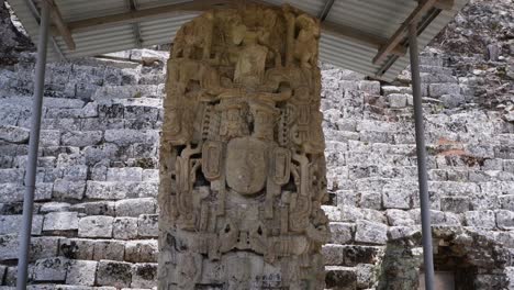 Tilt-up-Stela-N-stone-carving-portrait-of-early-Mayan-ruler-at-Copan