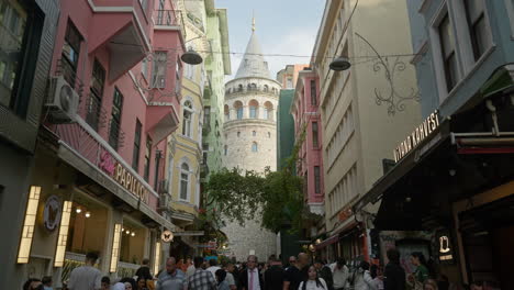 Street-scene-Istanbul-tourist-attraction-Galata-Tower-Genoese-architecture