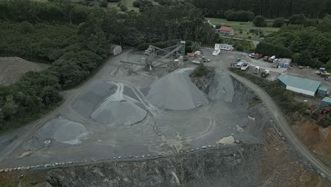 Aerial-orbit-shot-of-quarry-in-Moeche,-Galicia,-Spain