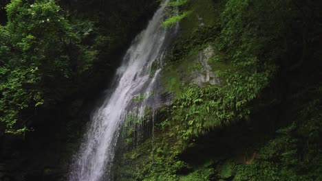 4k-Tilt-Reveal-of-Biwa-no-Taki-Waterfall-in-Iya-Valley-of-Tokushima-Japan