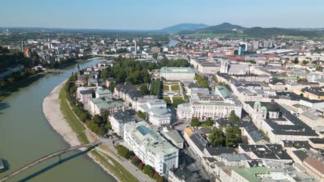 Filmische-Einspielung-über-Dem-Schlosspark-Mirabell-In-Salzburg,-Österreich