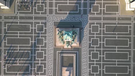 Top-Down-Aerial-View-of-Millennium-Monument-in-Heroes'-Square