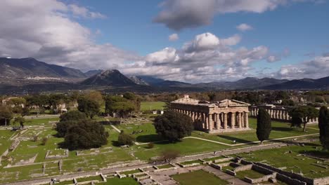 Aerial-view-of-well-conserved-Greek-temples-in-Paestum-archaeological-park