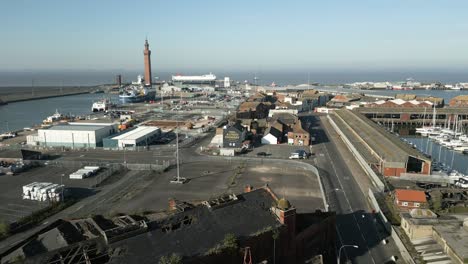 Grimsby-Docks-Alte-Und-Neue-Luftaufnahme-Industrielle-Historische-Küste-Großbritanniens