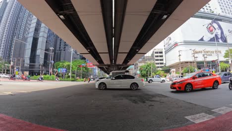 4K-Timelapse-Shot-Of-The-Busy-Rama-IX-Intersection-Located-In-The-Newest-Business-District-And-Fortune-IT-Shopping-Area-Of-Bangkok-Thailand