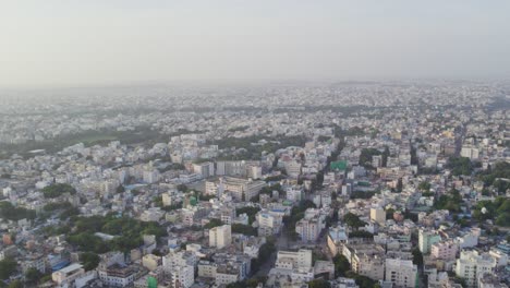 Video-Aéreo-De-Hyderabad-Ubicado-En-áreas-Residenciales-Y-Comerciales-Del-Estado-De-Telangana-Visto-Desde-La-Vista-De-Un-Dron