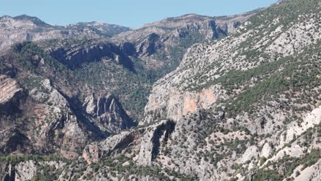 Massive-Rock-Landscape-Of-Taurus-Mountains-In-Green-Canyon,-Antalya-Province,-Turkey