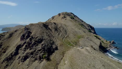 Komodo-aerial-of-the-cliff-on-a-hot-sunny-day