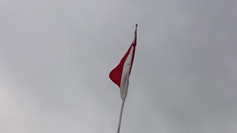 The-waving-red-white-Indonesia-national-flag