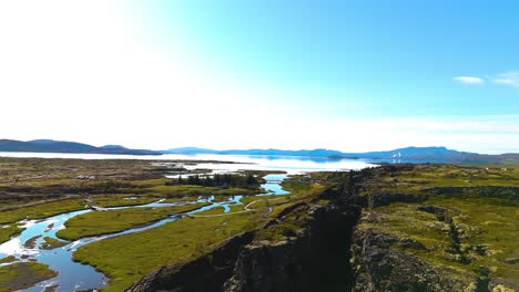 Slow-establishing-shot-showing-the-beautiful-scenery-at-the-Thingvellir-RIdge