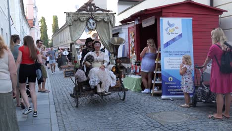 Performing-Artists-On-The-Street-At-Spancirfest,-Annual-Street-Festival-In-Varazdin,-Croatia