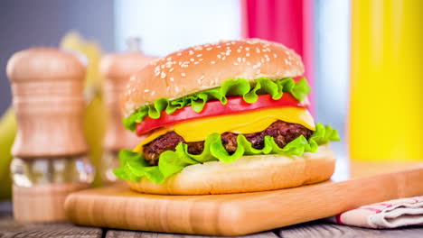 Tasty-and-appetizing-hamburger-cheeseburger