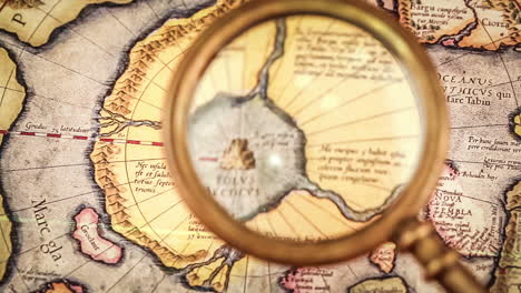 Vintage-magnifying-glass-lies-on-the-ancient-map-of-the-North-Pole-(also-Hyperborea).