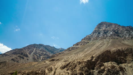 Time-lapse-high-mountain-landscape.-Spiti-Valley,-Himachal-Pradesh,-India