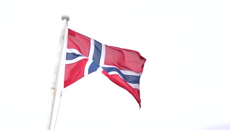 Bandera-De-Noruega-Sobre-Un-Fondo-Blanco