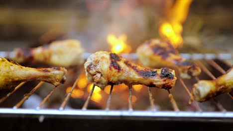 Pollo-A-La-Parrilla-Cocinado-Al-Fuego