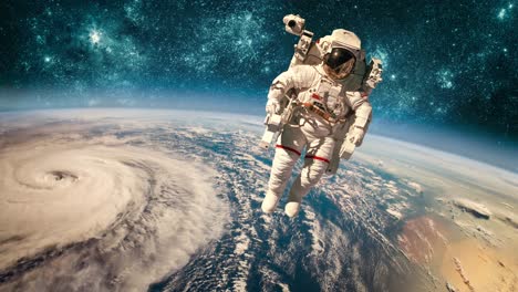 Astronaut-in-outer-space-against-the-backdrop-of-the-planet-earth.-Typhoon-over-planet-Earth.-Elements-of-this-image-furnished-by-NASA.