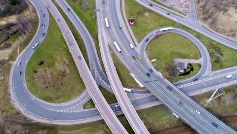 Aerial-view-of-a-freeway-intersection