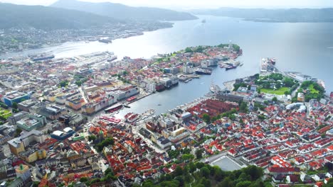 Bergen-Es-Una-Ciudad-Y-Municipio-De-Hordaland,-En-La-Costa-Oeste-De-Noruega.-Bergen-Es-La-Segunda-Ciudad-Más-Grande-De-Noruega.